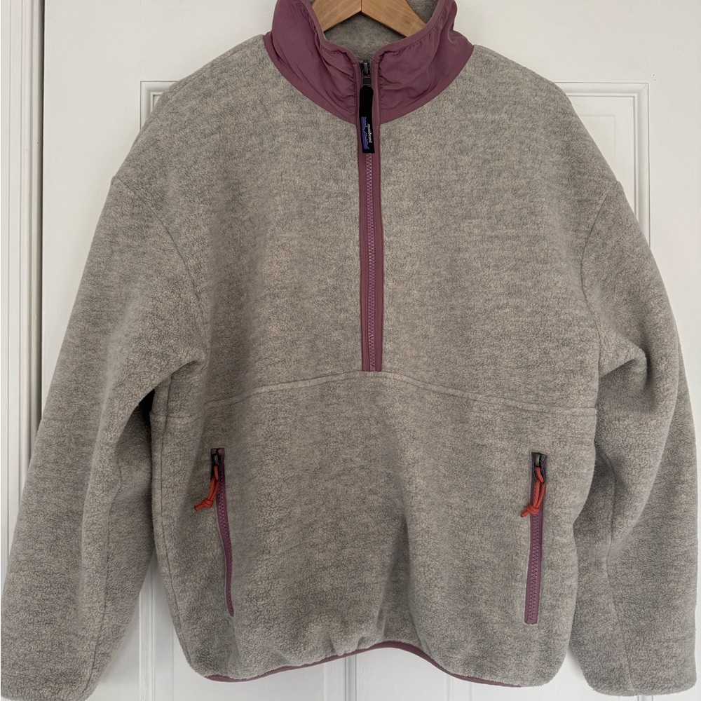 Patagonia Gray and Purple Fleece Pullover